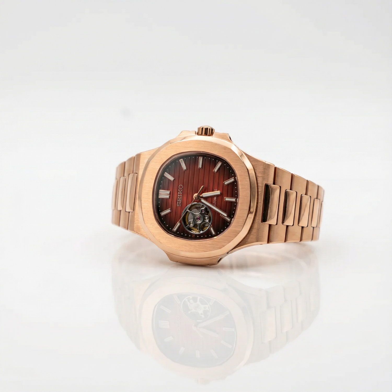 Nautiko Rose - Gold Chocolate Open Movement