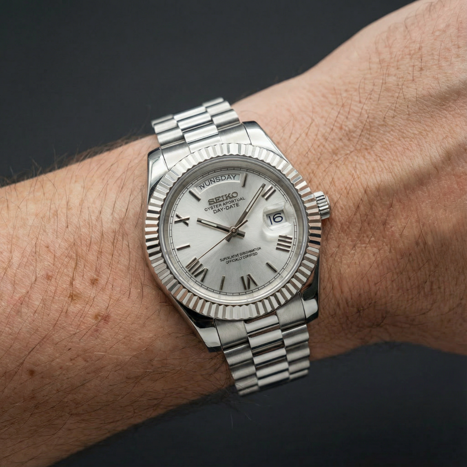 SeikoDate - Roman Silver