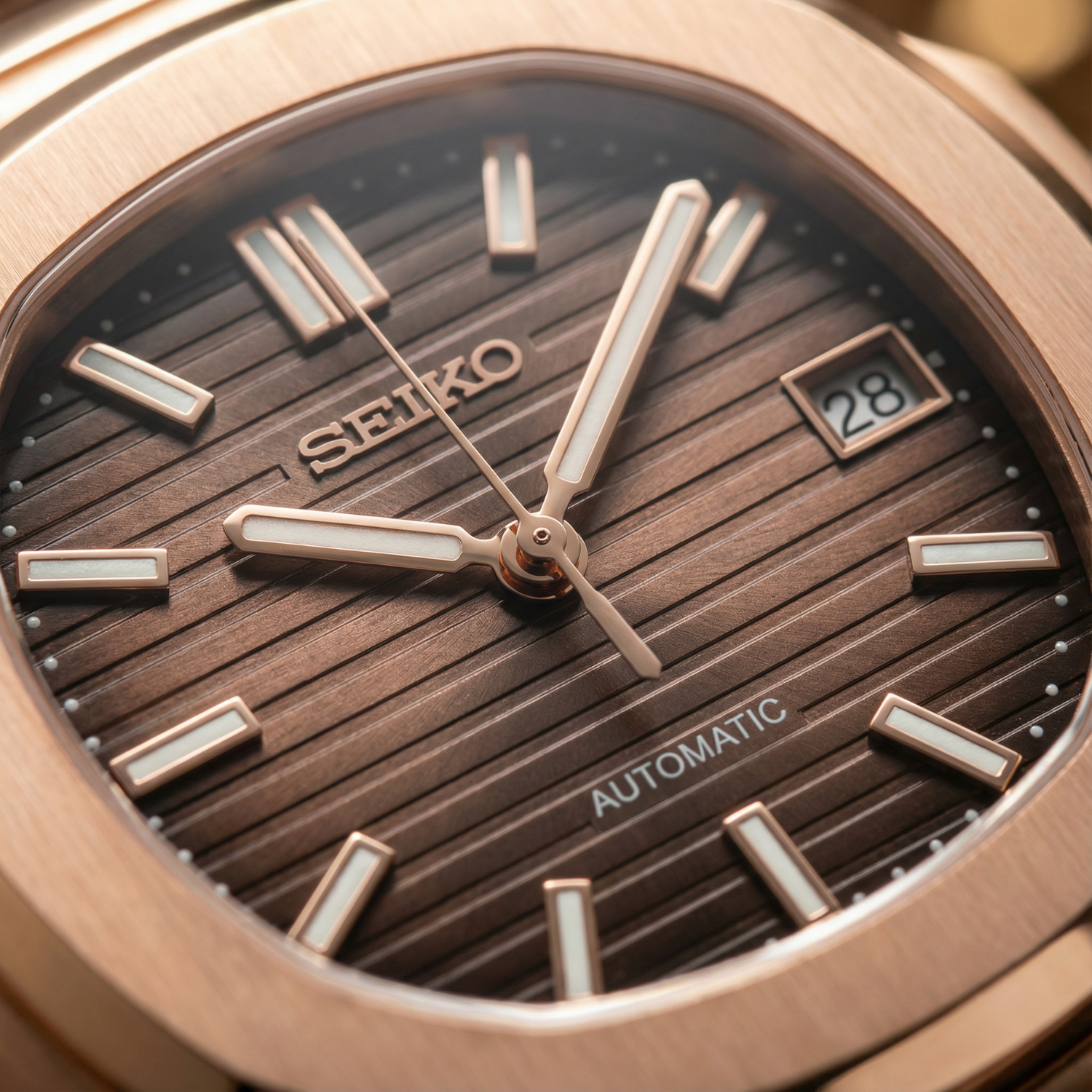 Nautiko - Rose Gold Chocolate Leather