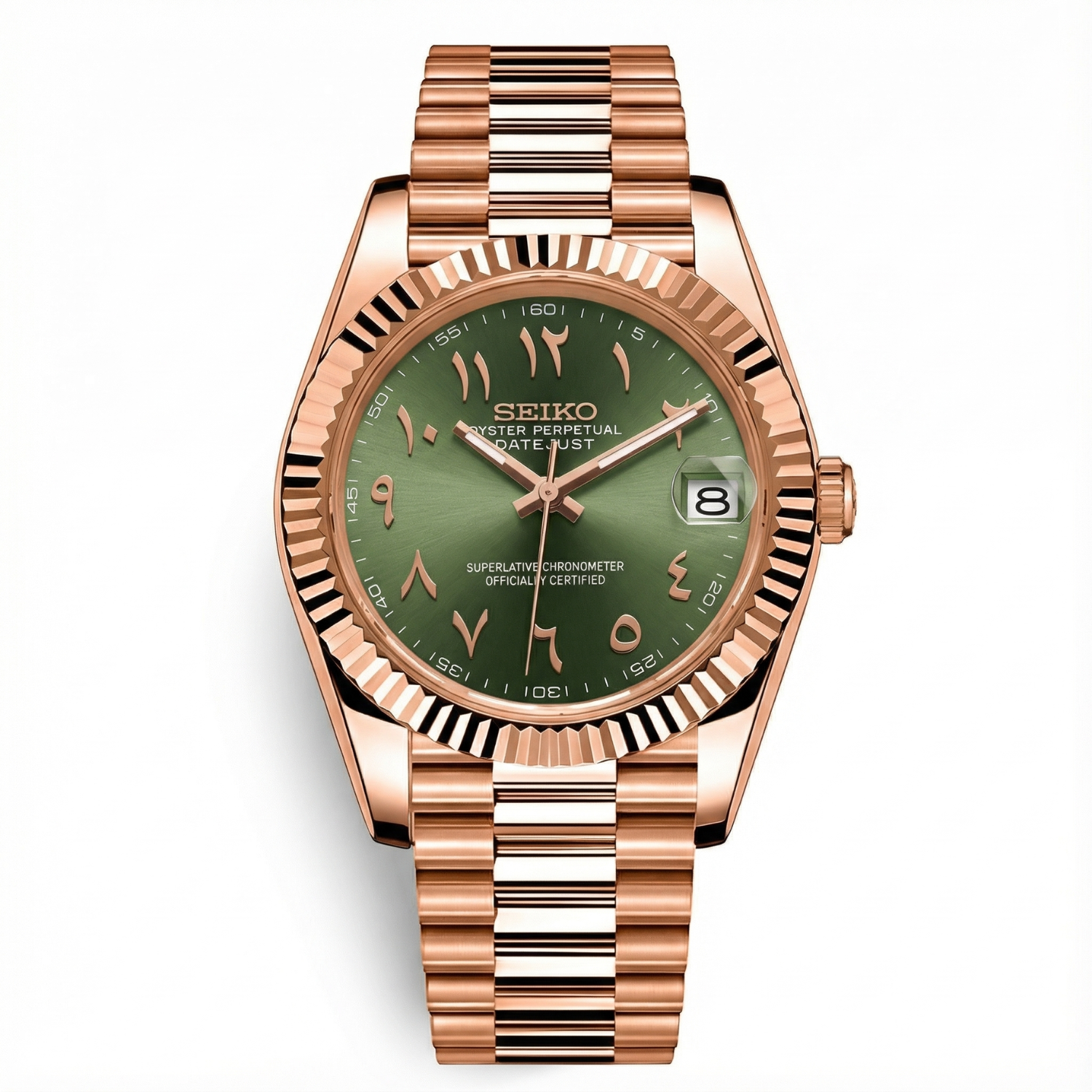 SeikoJust - Rose Gold Arabic Green