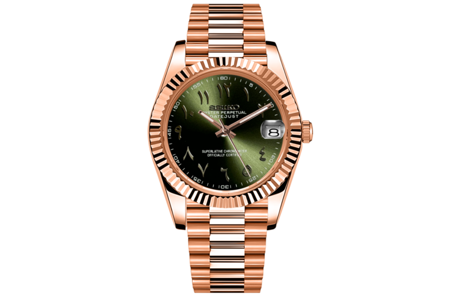 SeikoJust - Rose Gold Arabic Green