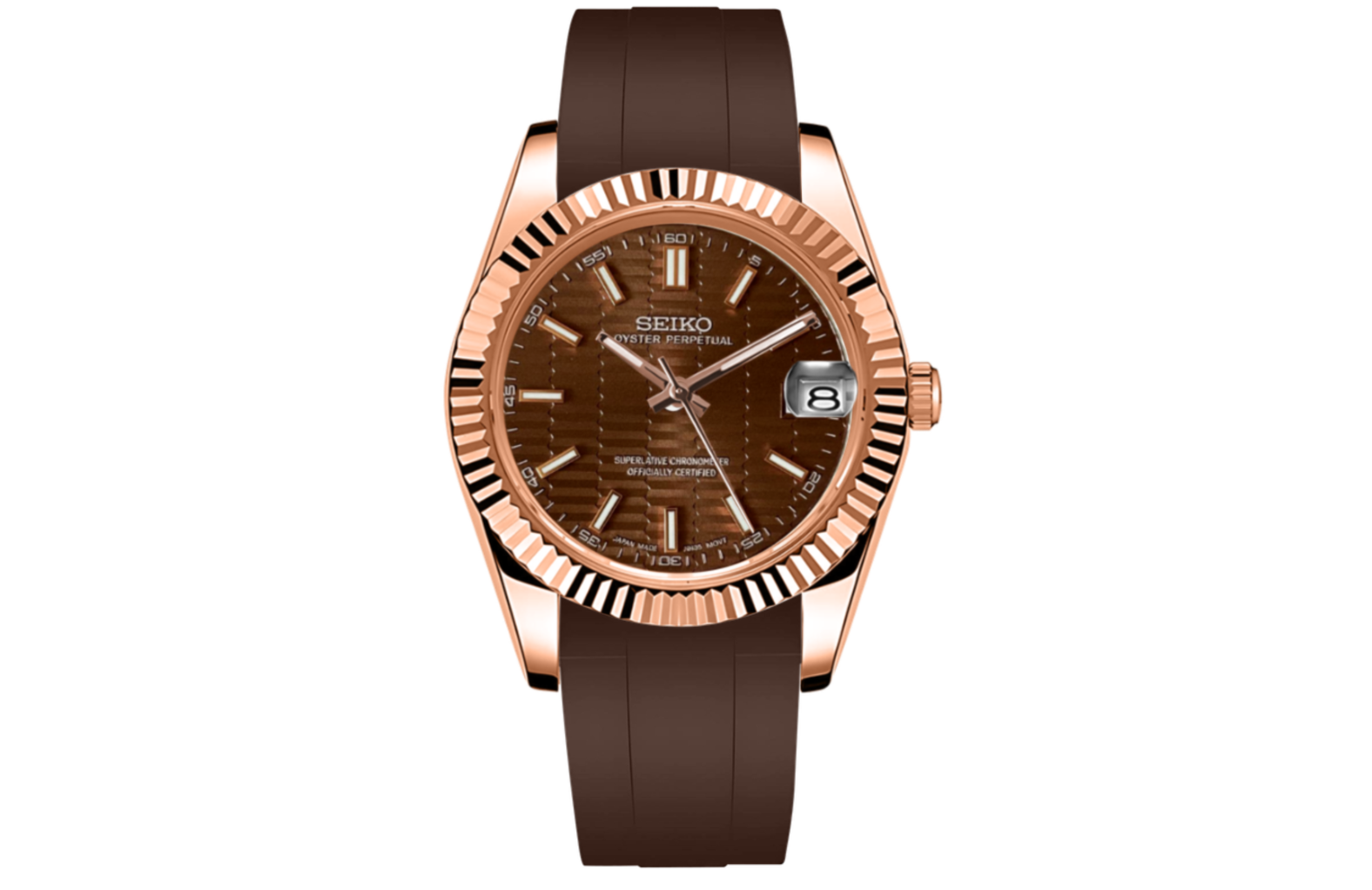 SeikoJust - Rubber Rose Gold Chocolate