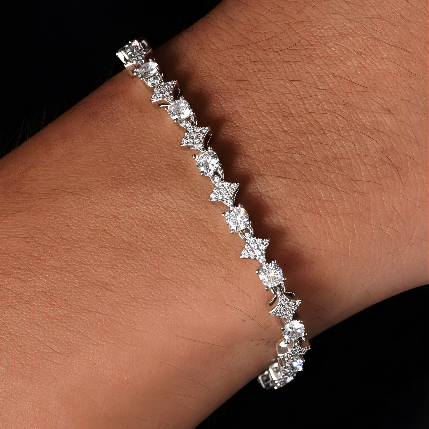 Iced Cut Star Bracelet