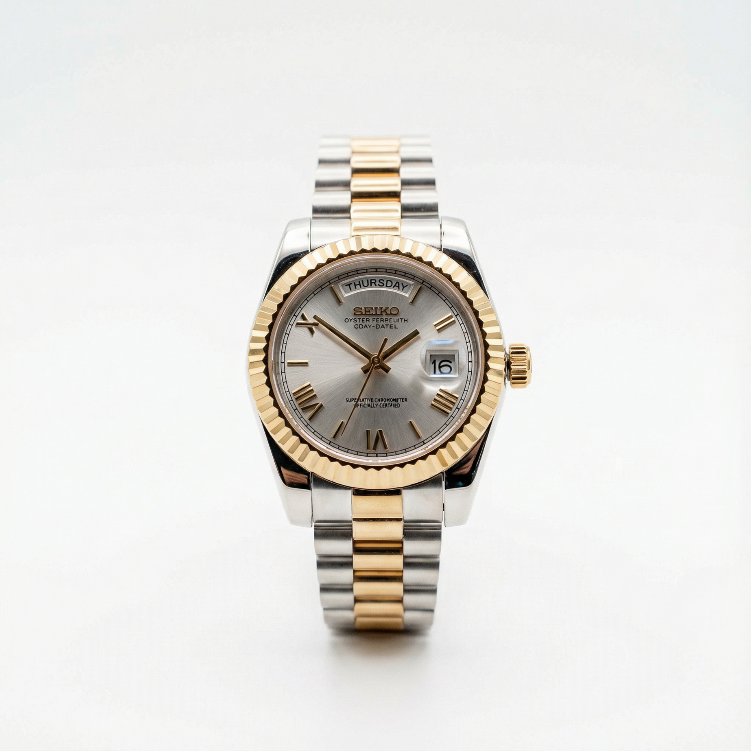 SeikoDate - Roman Silver Gold