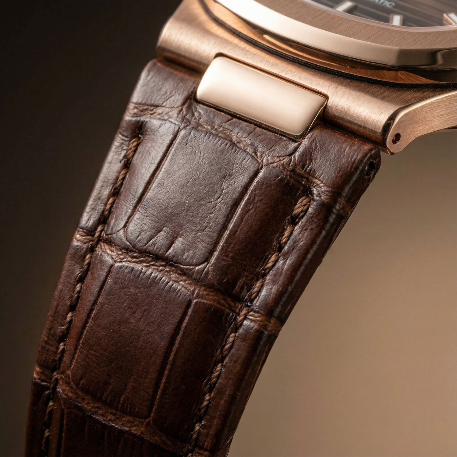 Nautiko - Rose Gold Chocolate Leather