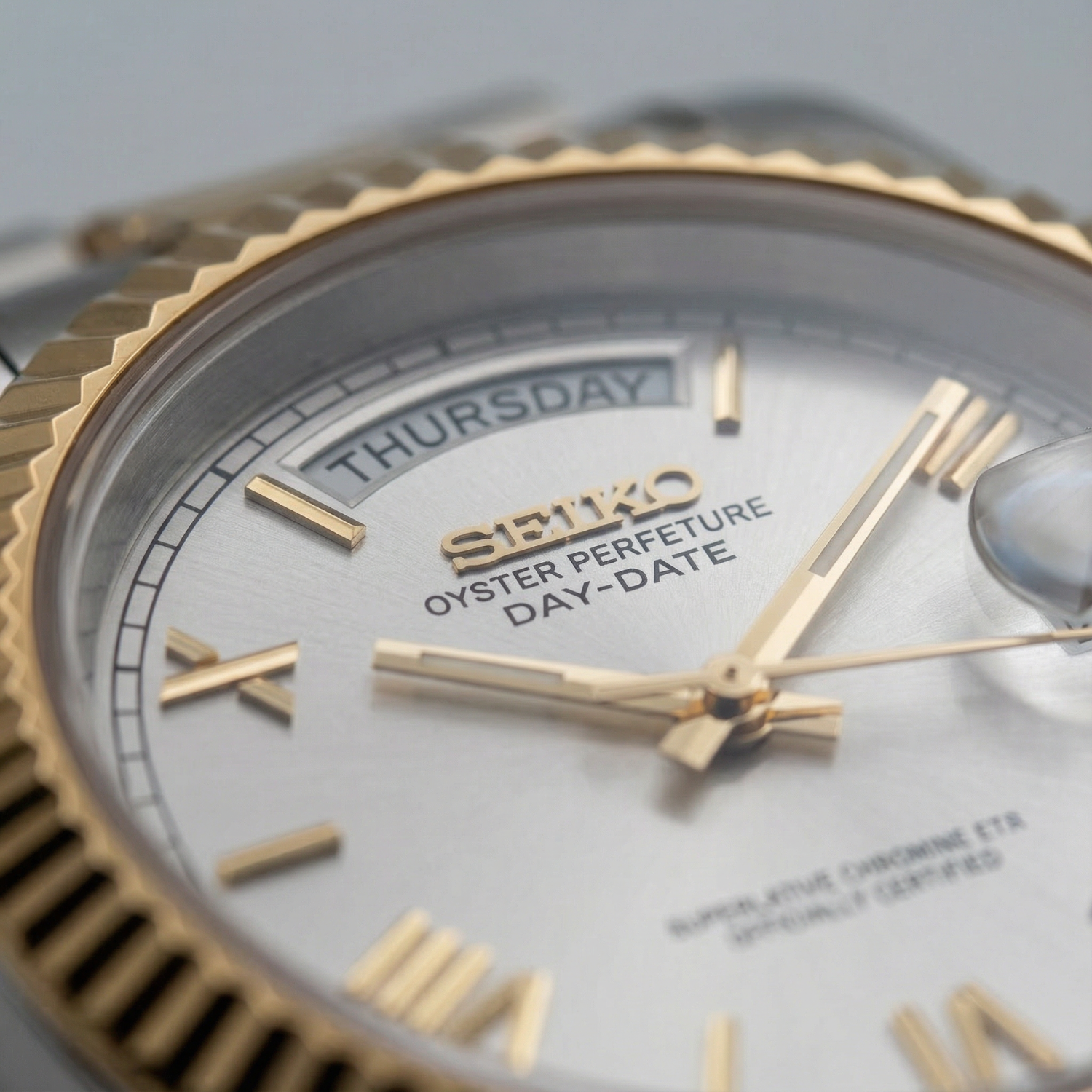 SeikoDate - Roman Silver Gold