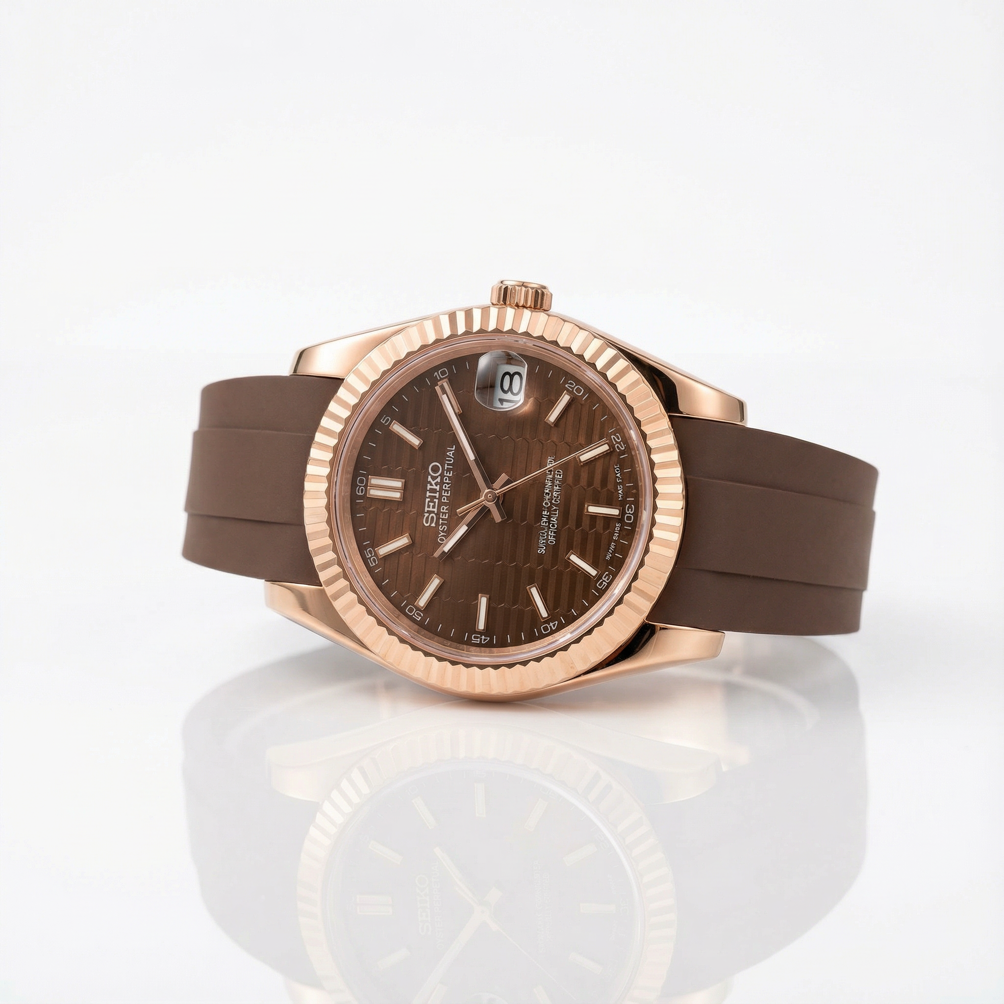 SeikoJust - Rubber Rose Gold Chocolate