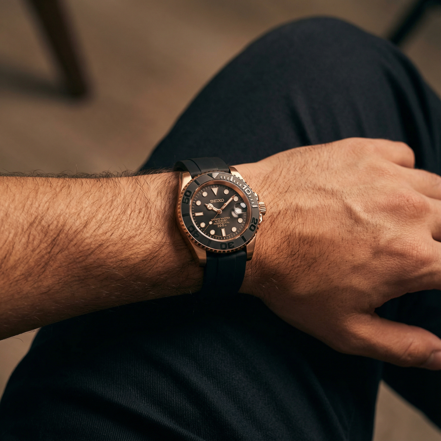 SeikoMariner - Rose Gold Black