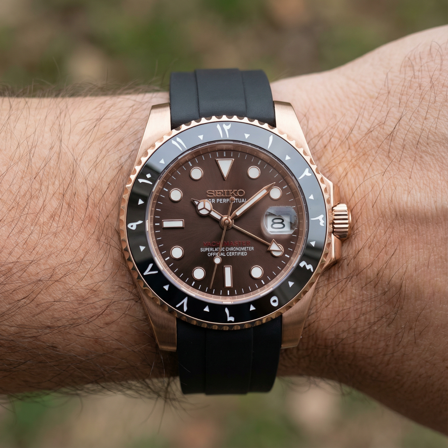 SeikoMariner - Arabic Rose Gold Chocolate