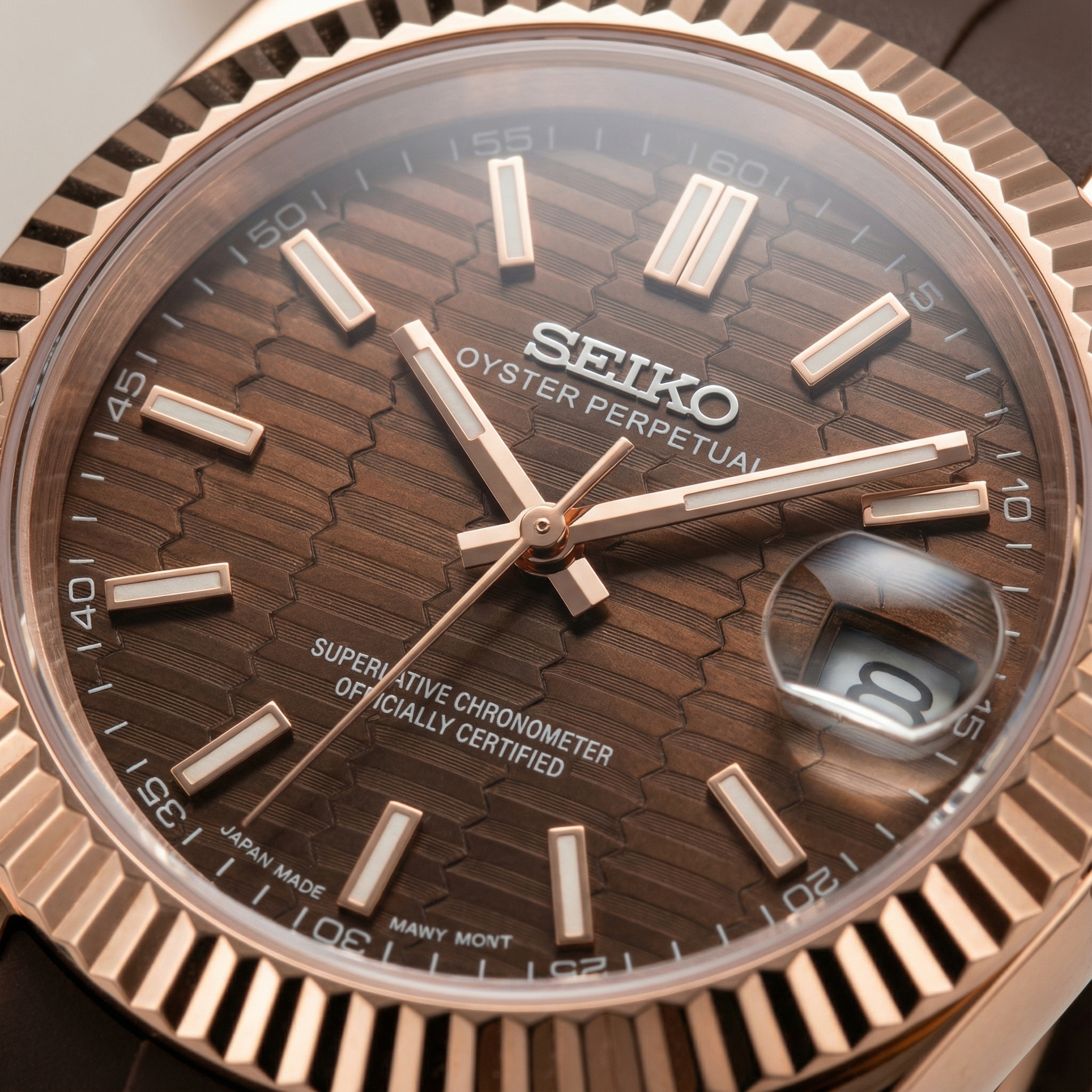 SeikoJust - Rubber Rose Gold Chocolate