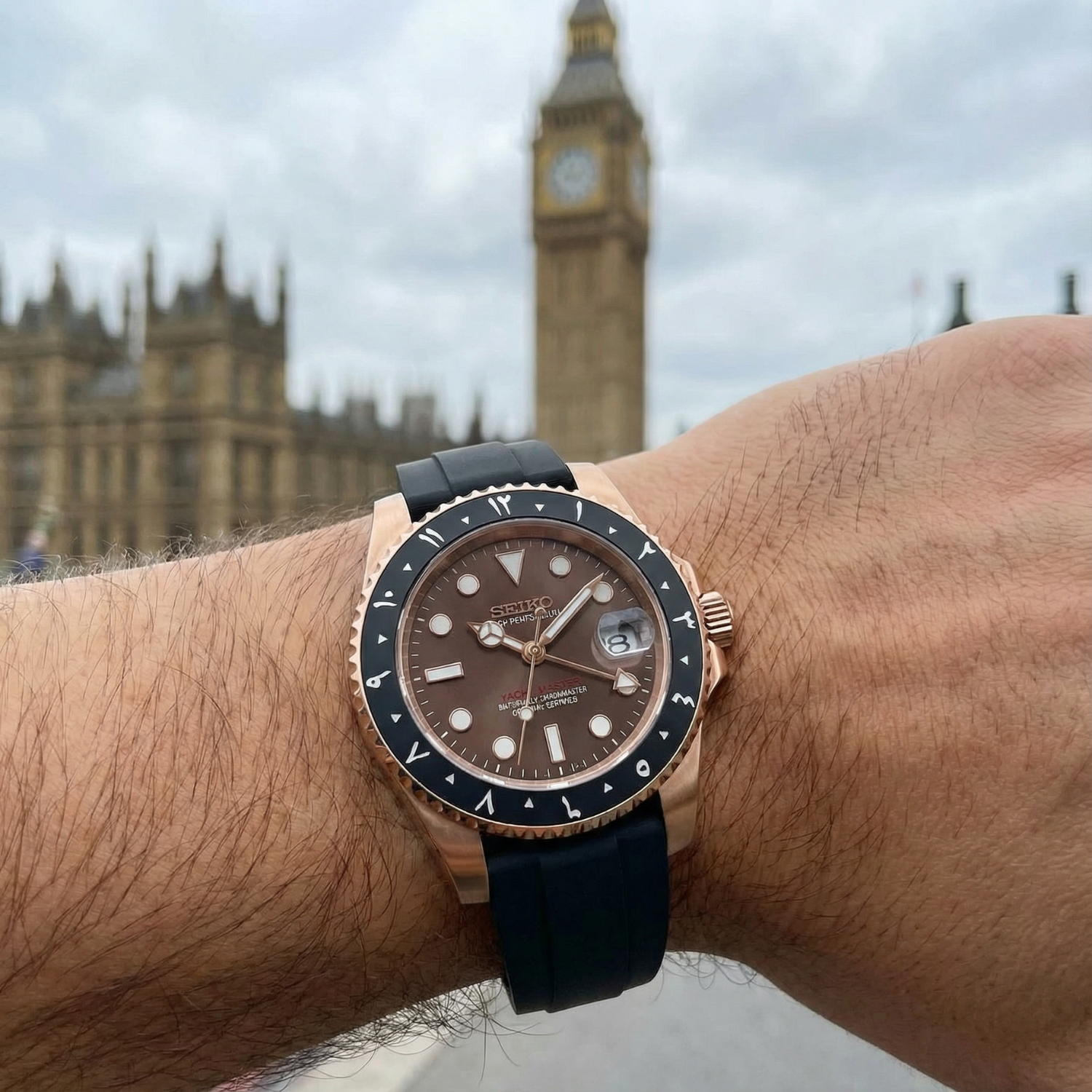 SeikoMariner - Arabic Rose Gold Chocolate