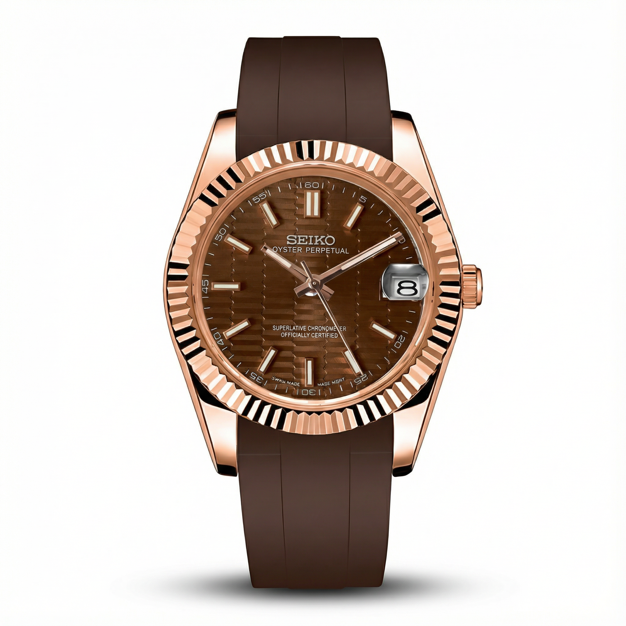 SeikoJust - Rubber Rose Gold Chocolate