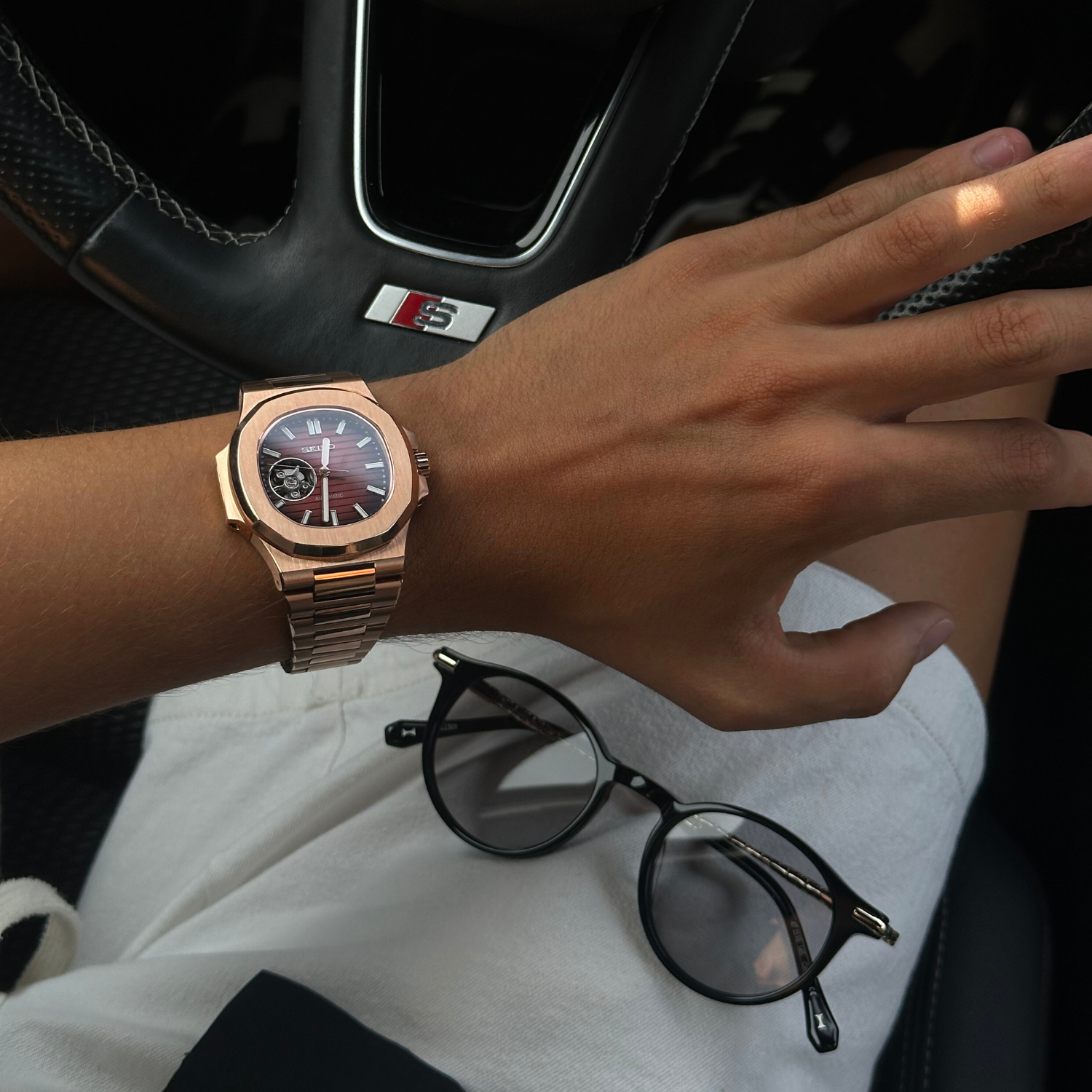 Nautiko Rose - Gold Chocolate Open Movement