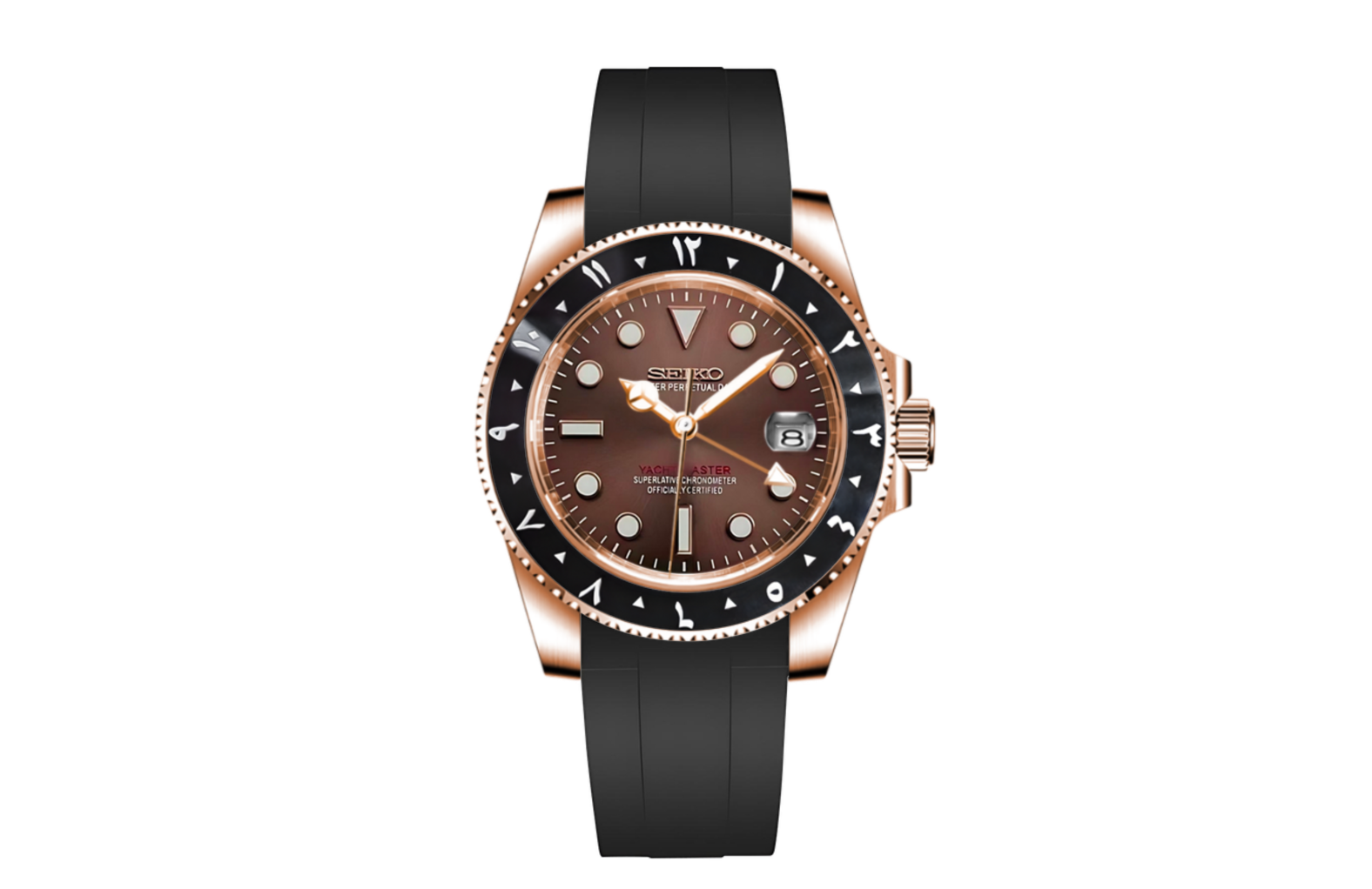 SeikoMariner - Arabic Rose Gold Chocolate